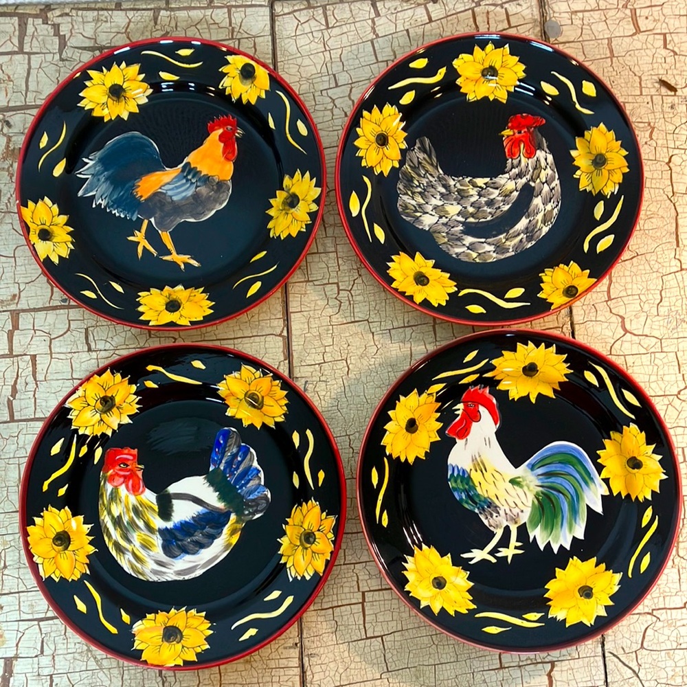 Rooster ceramic plates